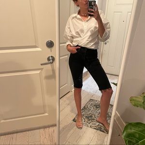 Agolde Carrie Long Length Slim Short Stunner Washed Black 27